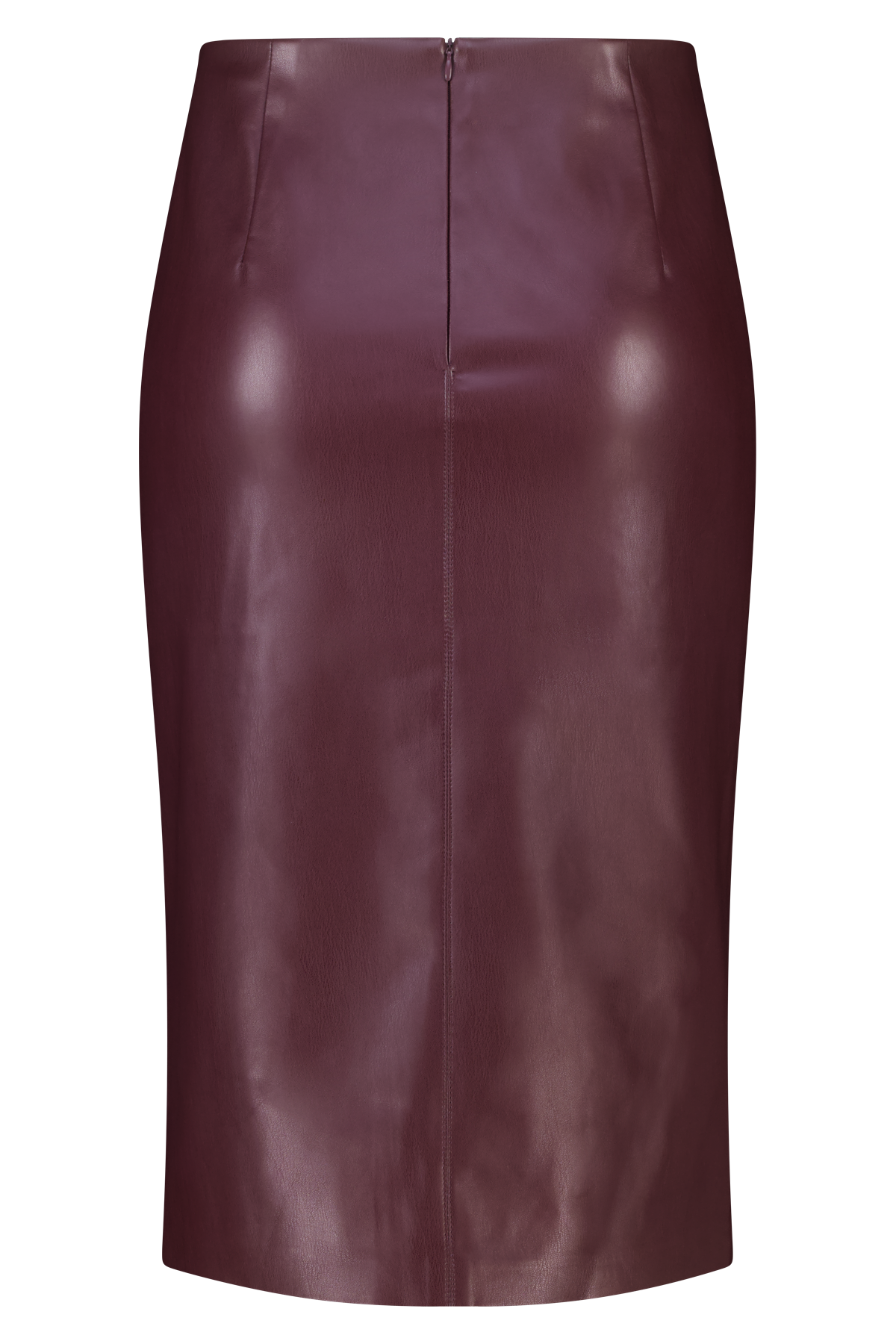 Midi rok van PU leerlook Bordeaux