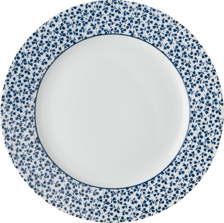 Laura Ashley ontbijtbord Floris blauw D 20 H 1,9 cm