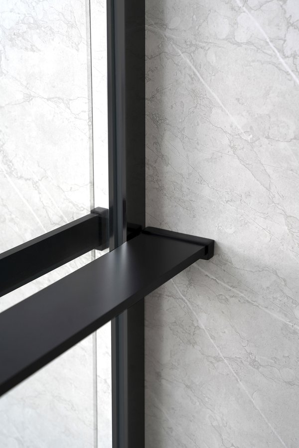 Sapho Shelf handdoekhouder en planchet voor douchewand zwart mat