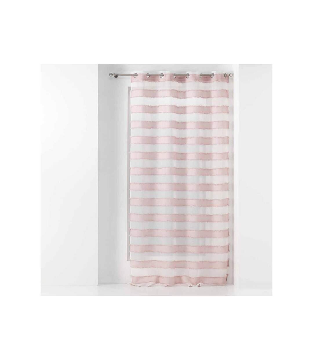 Rideau Voilage à Œillets Lalina 140x260cm Rose