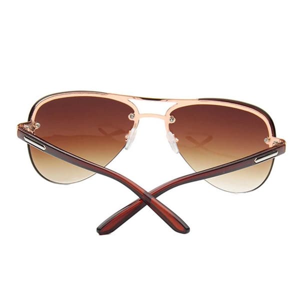 Moderne brune pilotglass aviator solbriller + senil streng