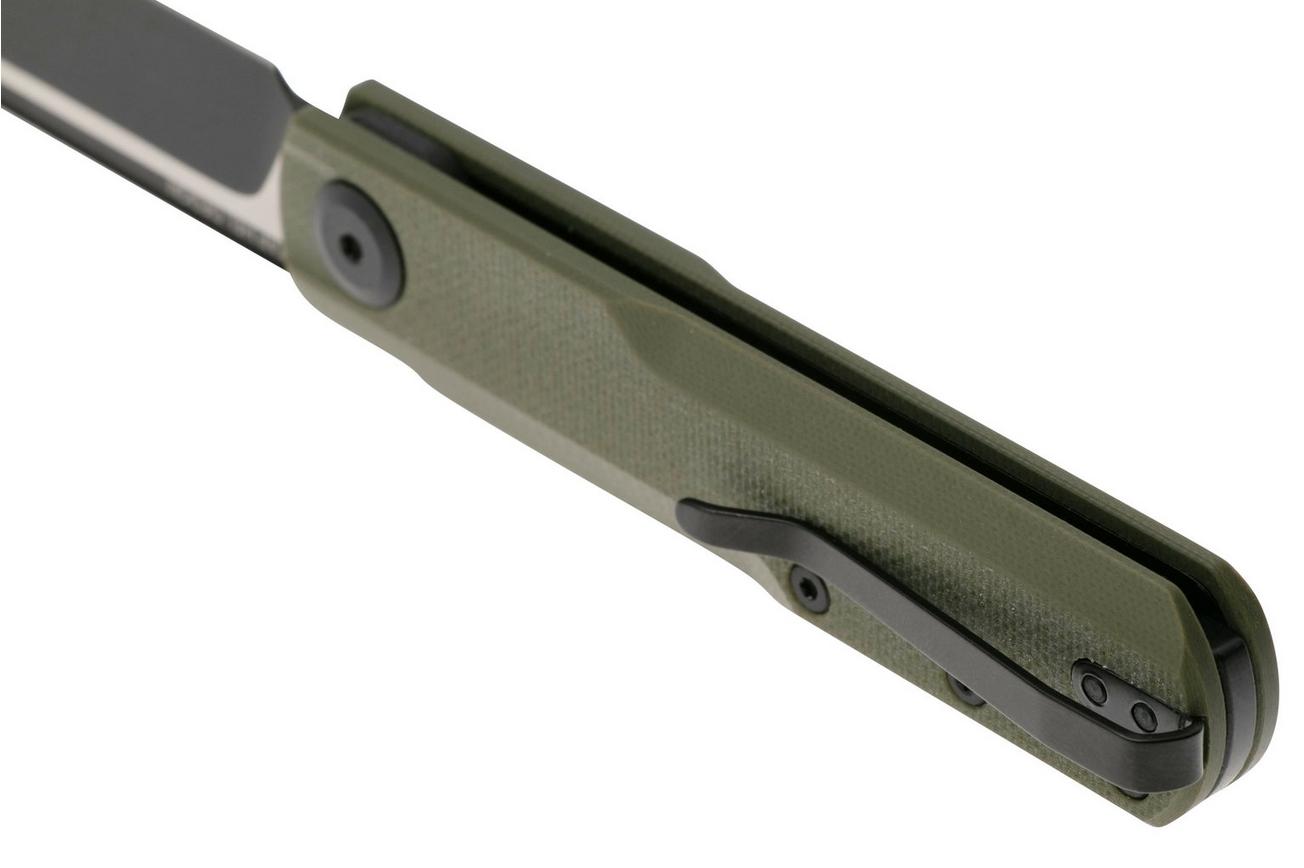 Real Steel G-Tanto EDC 7801GT Two-Tone Finish Nitro-V, OD Green G10, slipjoint zakmes, Ostap Hel design