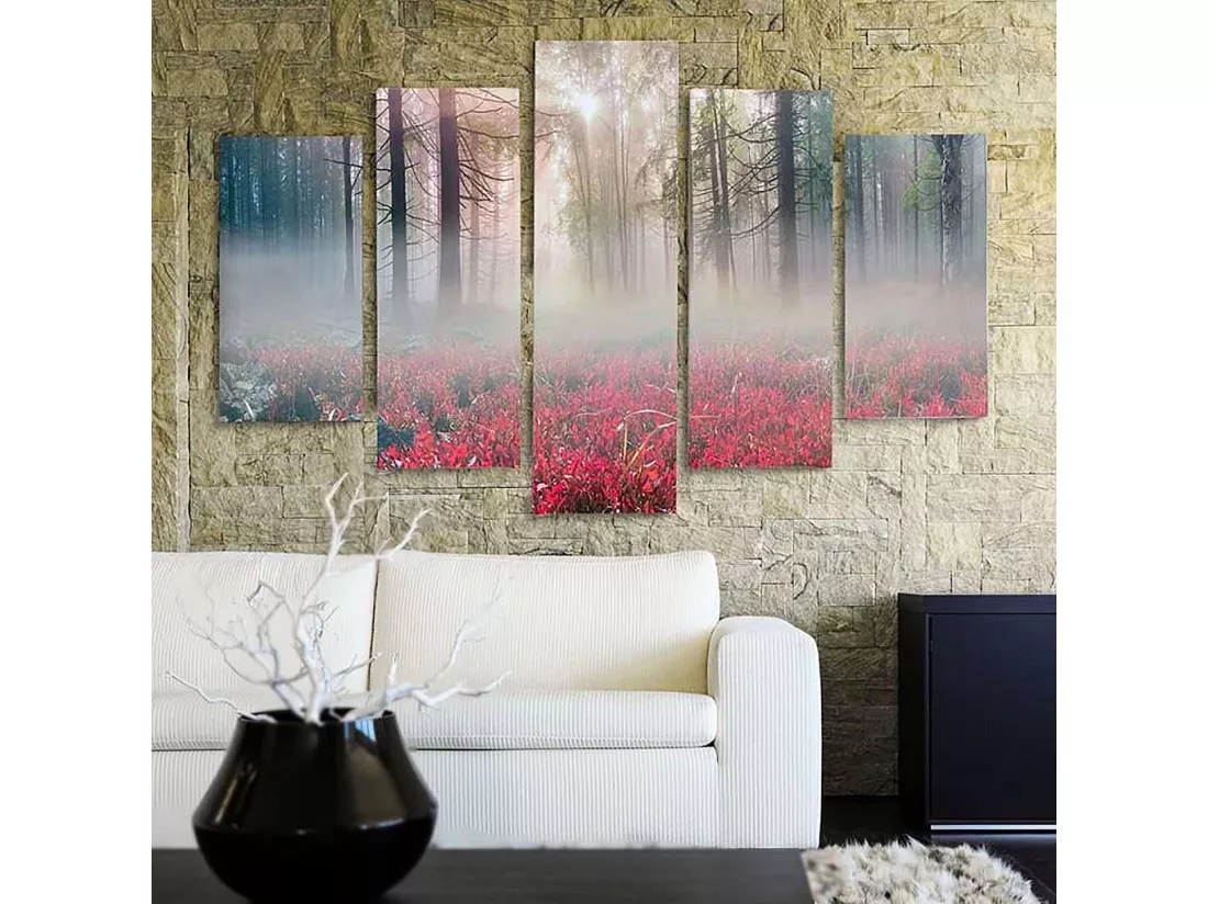 Tableau brume sur la clairière - 200 x 100 cm