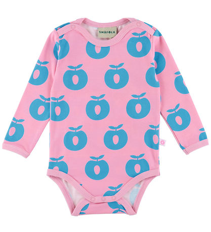 Småfolk Body L/æ - Pink Lilac m. Äpfel