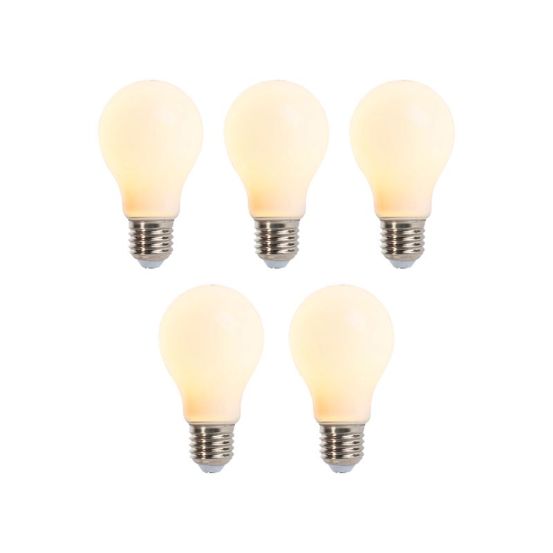 Set van 5 E27 dimbare LED lampen A60 mat 5W 380lm