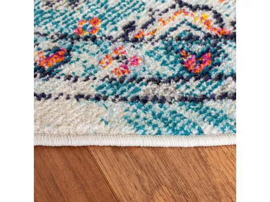 Tapis Cream & Blue 122 X 122 cm - Malaya