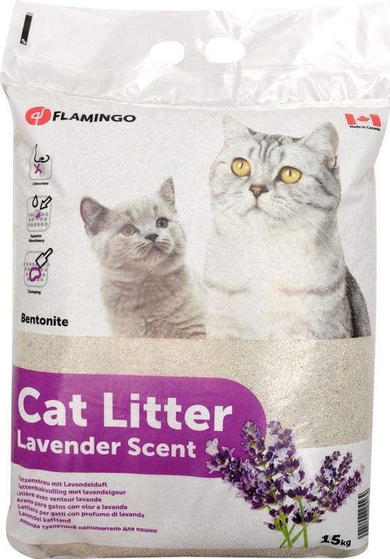 Flamingo Lavendel Geur - Kattenbakvulling - 15 kg
