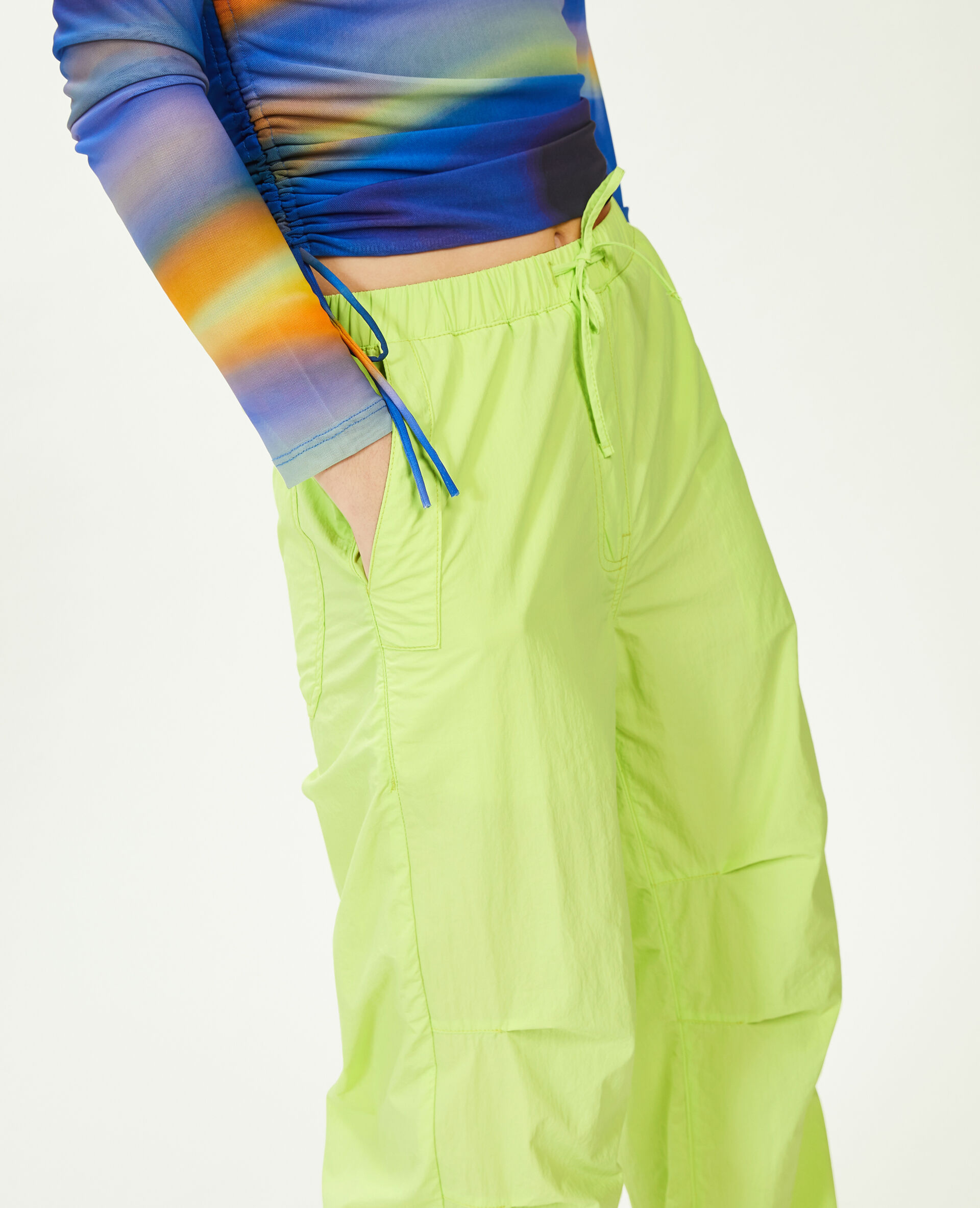 Pantalon parachute - Vert olive