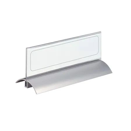Durable 820219 Tischnamensschild Desk Presenter de Luxe, Einsteckschilder 61?x?210?mm, transparent