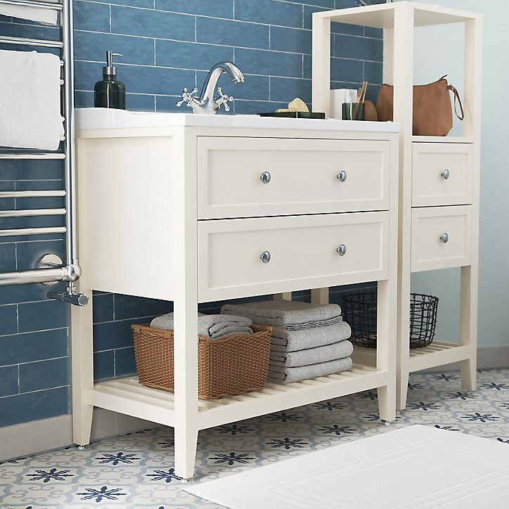 Demi colonne de salle de bains GoodHome Perma blanc H. 120 cm