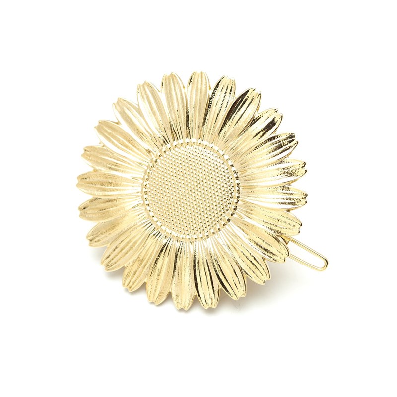 maxi barrette fleur doré à l'or fin - MAÏA
