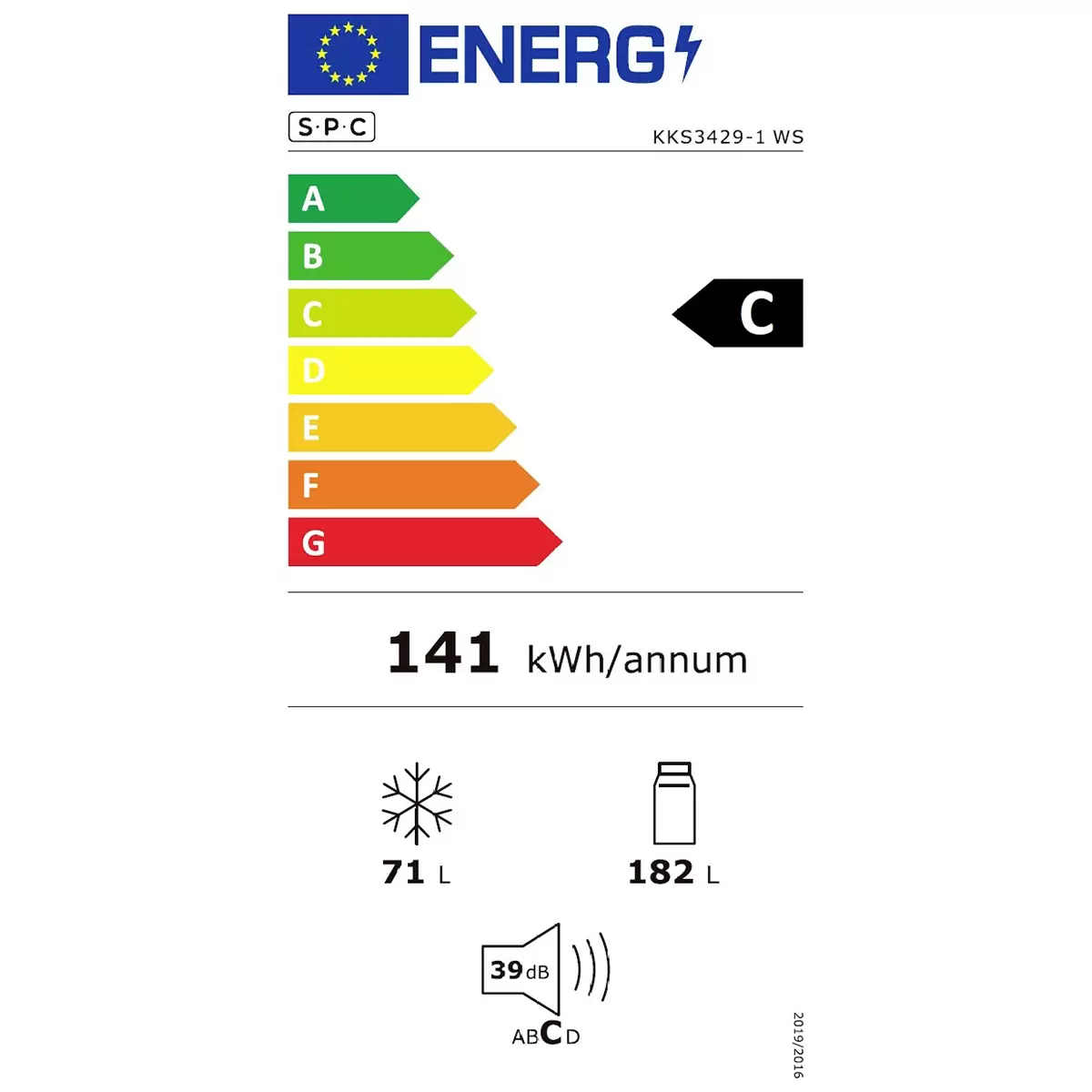Kühl-Gefrierkombi freistehend SPC KKS3429-1 WS weiss