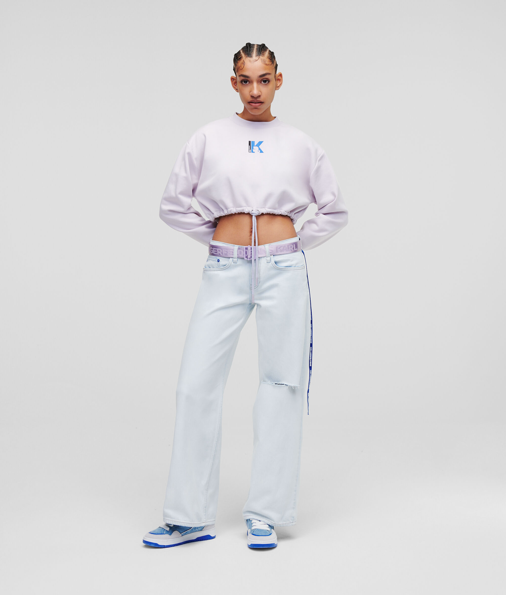 JEAN AMPLE TAILLE BASSE KLJ NOUÉ À LA TAILLE