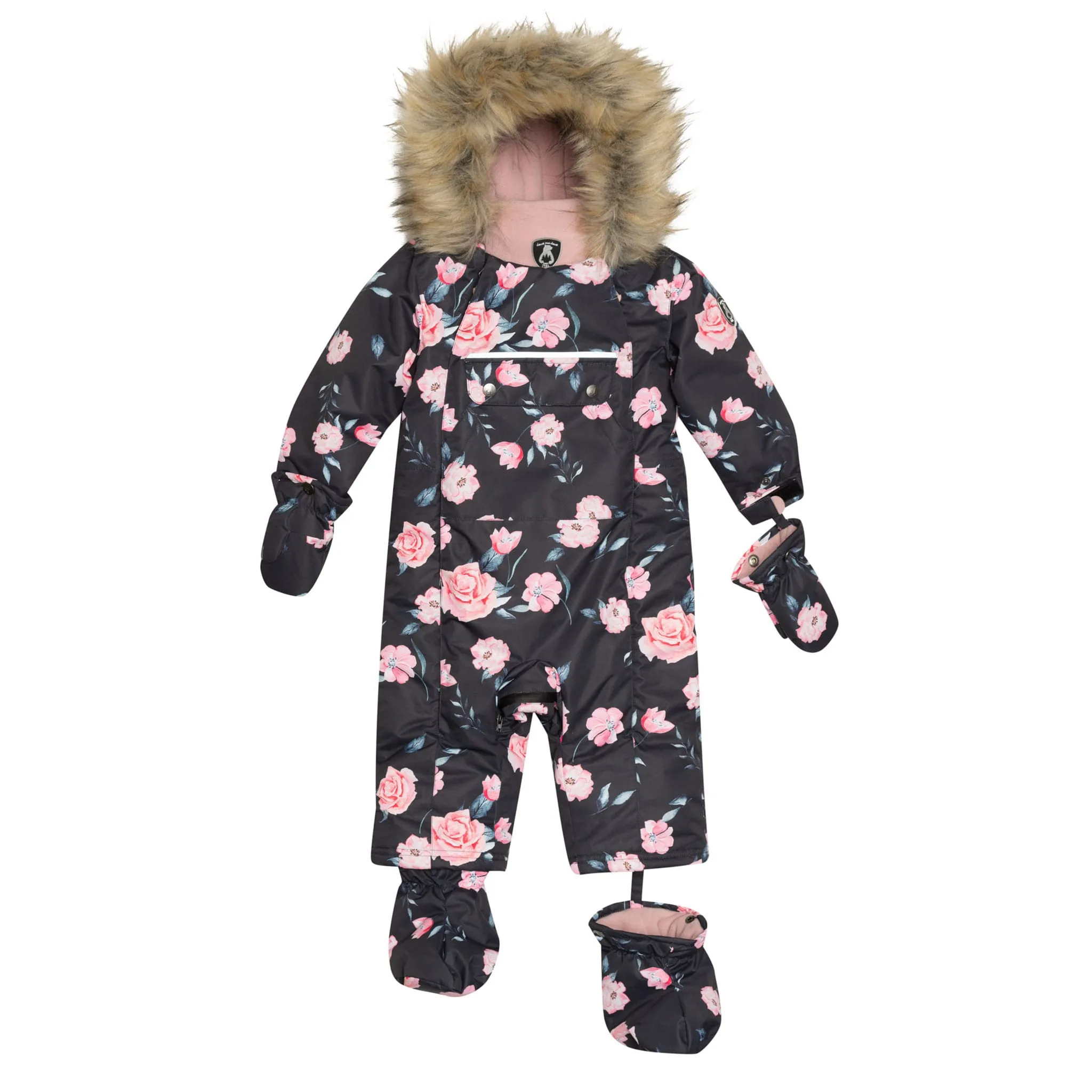 Deux par Deux Habit de Neige Une Pièce Roses 6-30mois