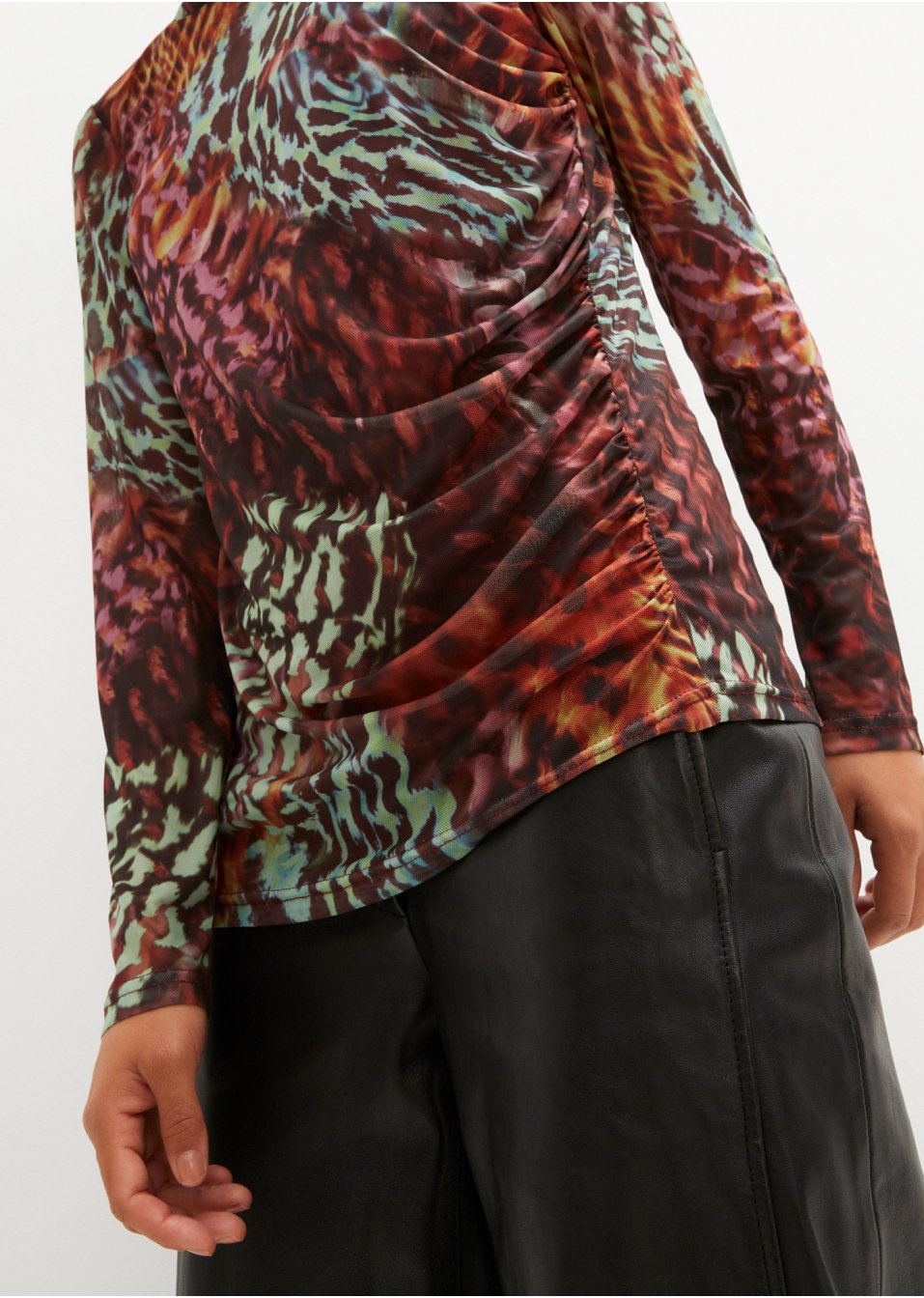 T-shirt en mesh avec fronces