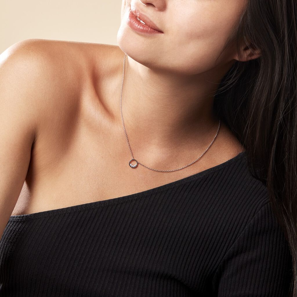 Collier Argent Blanc Vivence Oxydes De Zirconium