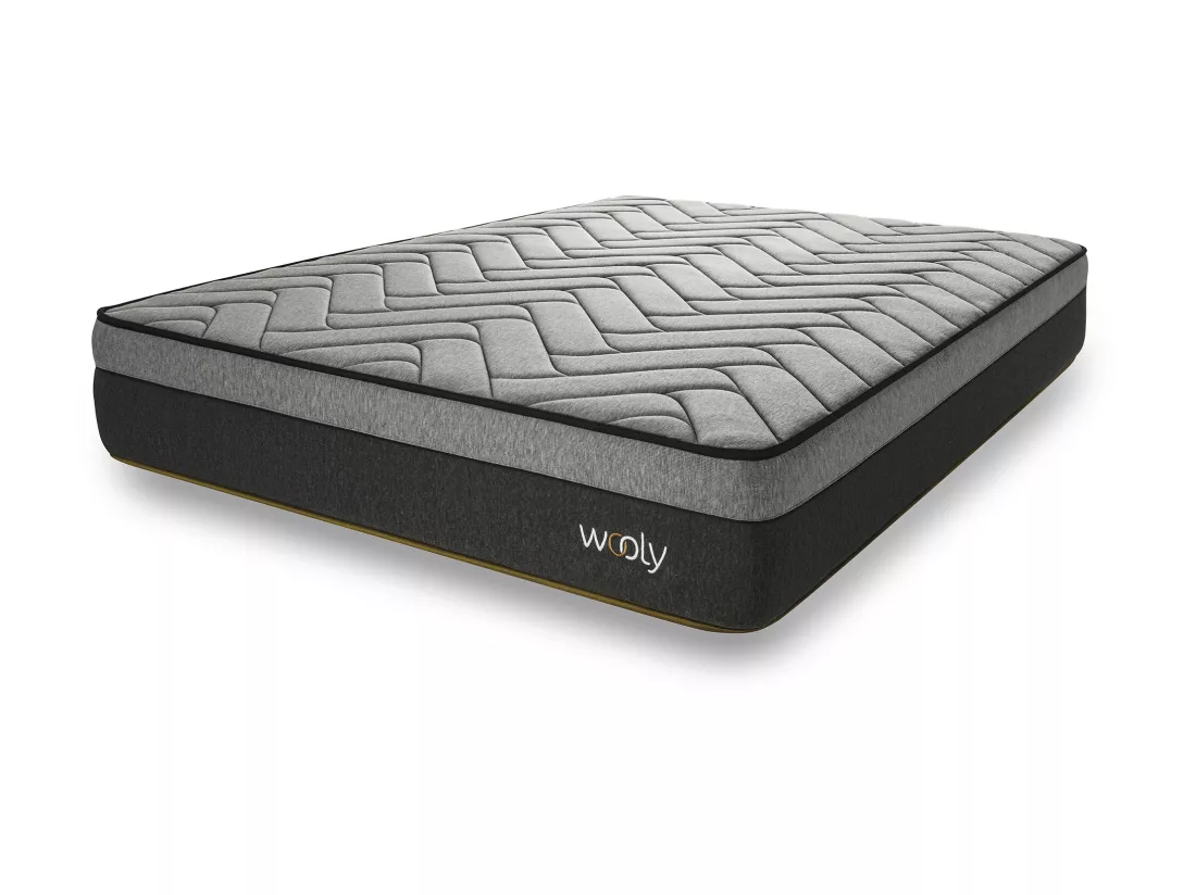 Matelas Wooly Level XXL 140x190 cm - Tres Epais 32 cm - Mousse Gel rafraîchissant mémoire de Forme - HR 35 kg - Laine - Latex - Oeko TEX - Ferme