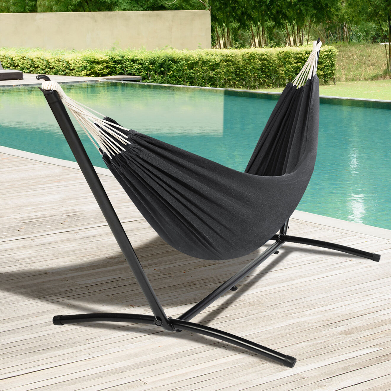 Pratik Garden Hamac métal gris anthracite - 268x110x115 cm