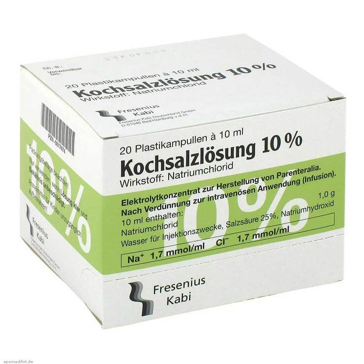 Kochsalzlösung 10% Infusionslösungskonzentrat, 20X10 ml