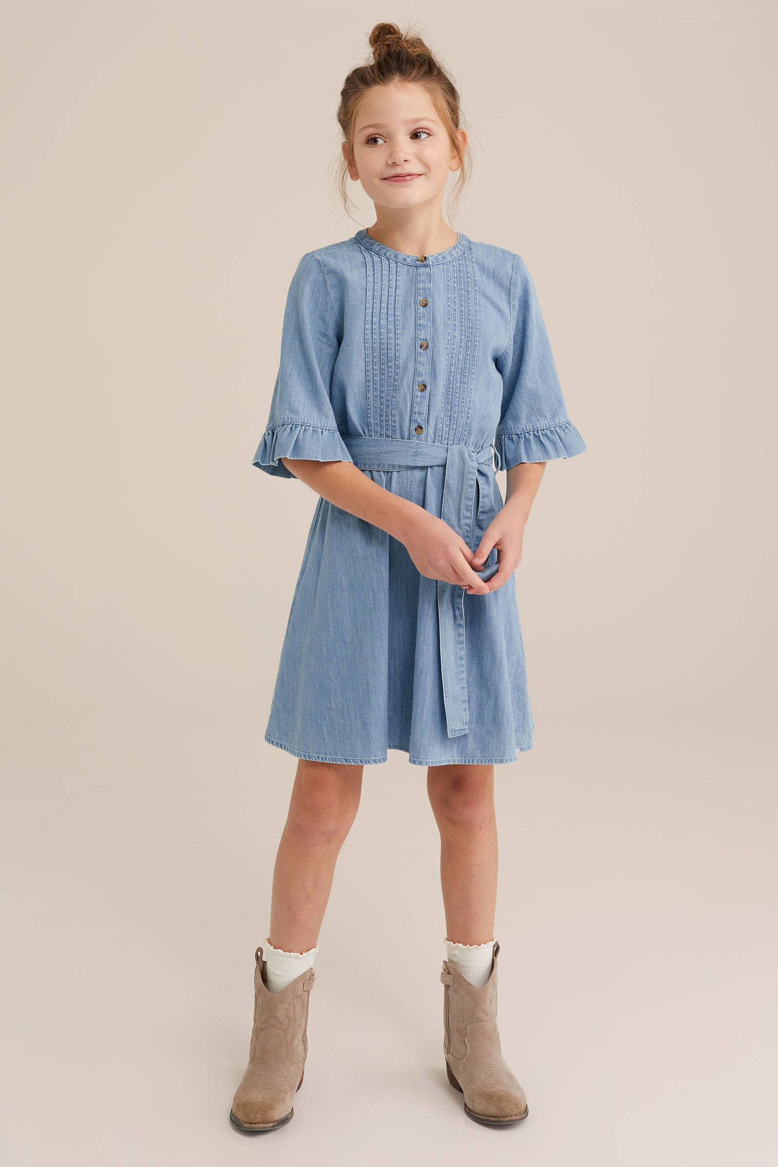 Meisjes denim jurk Blue Ridge Lichtblauw