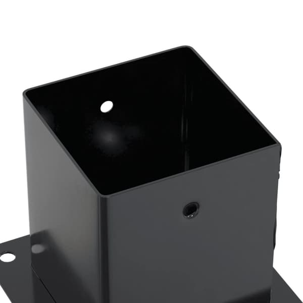 vidaXL Stolpebunner firkantet 12 stk 101x101 mm pulverlakkert stål
