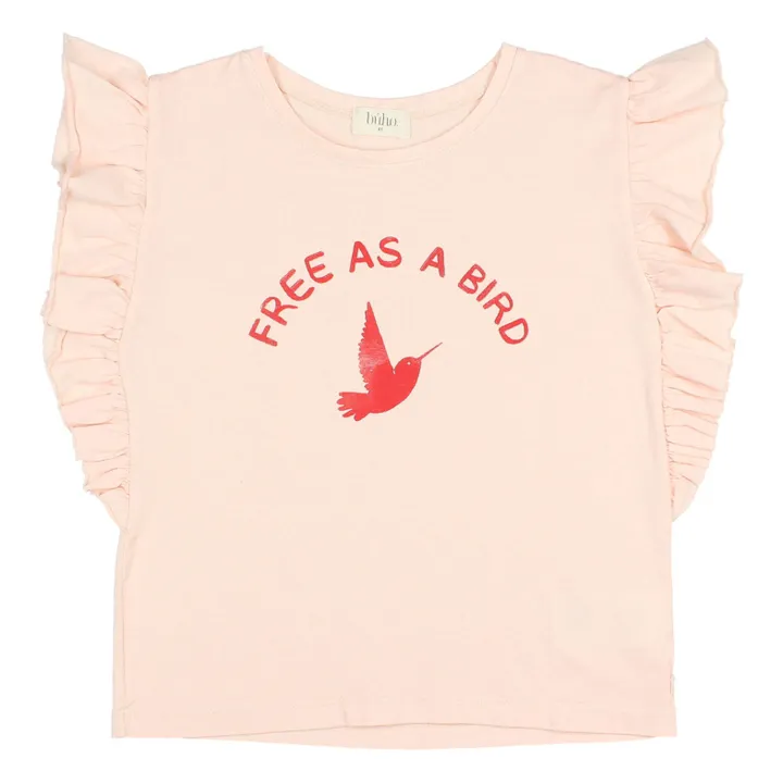 Búho T-shirt Free Volants | Rose pâle