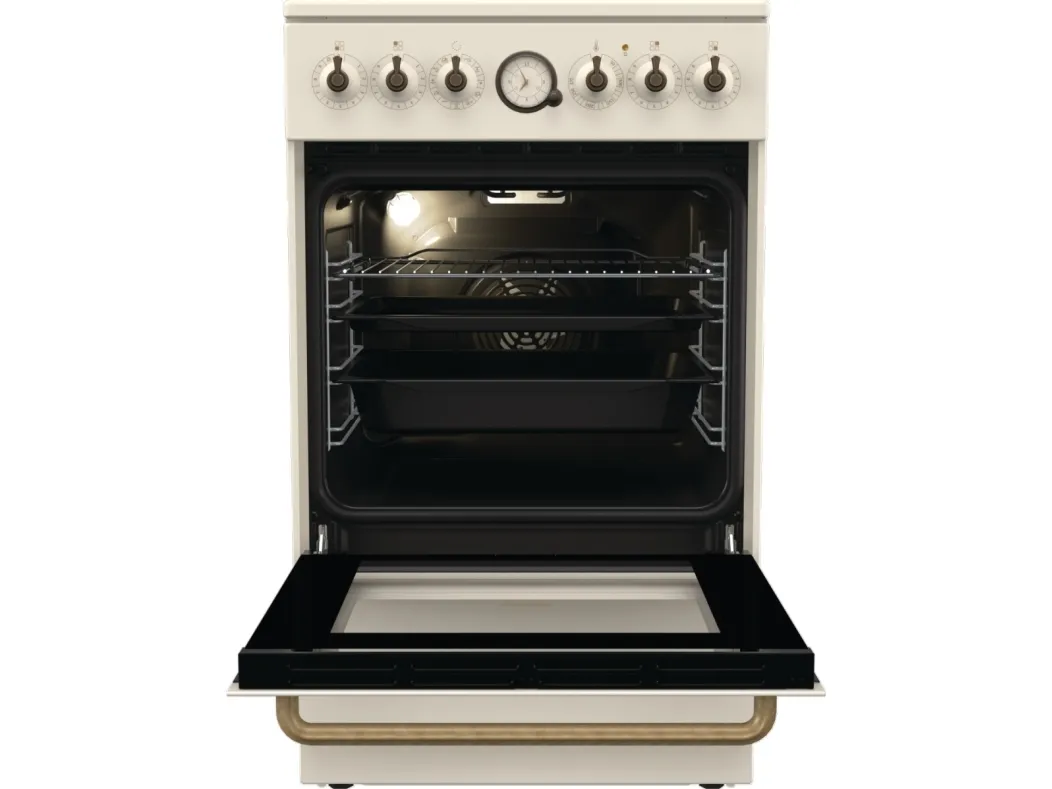 Gorenje Classico GECS5B70CLI - Komfur - med dampfunktion - fritstående - bredde: 50 cm - dybde: 59.4 cm - højde: 85 cm - med selv-rengøring - elfenben