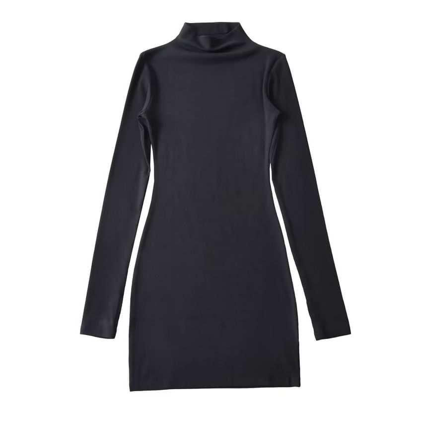 Osion - Mini-jurk met lange mouwen en een geplooide hals