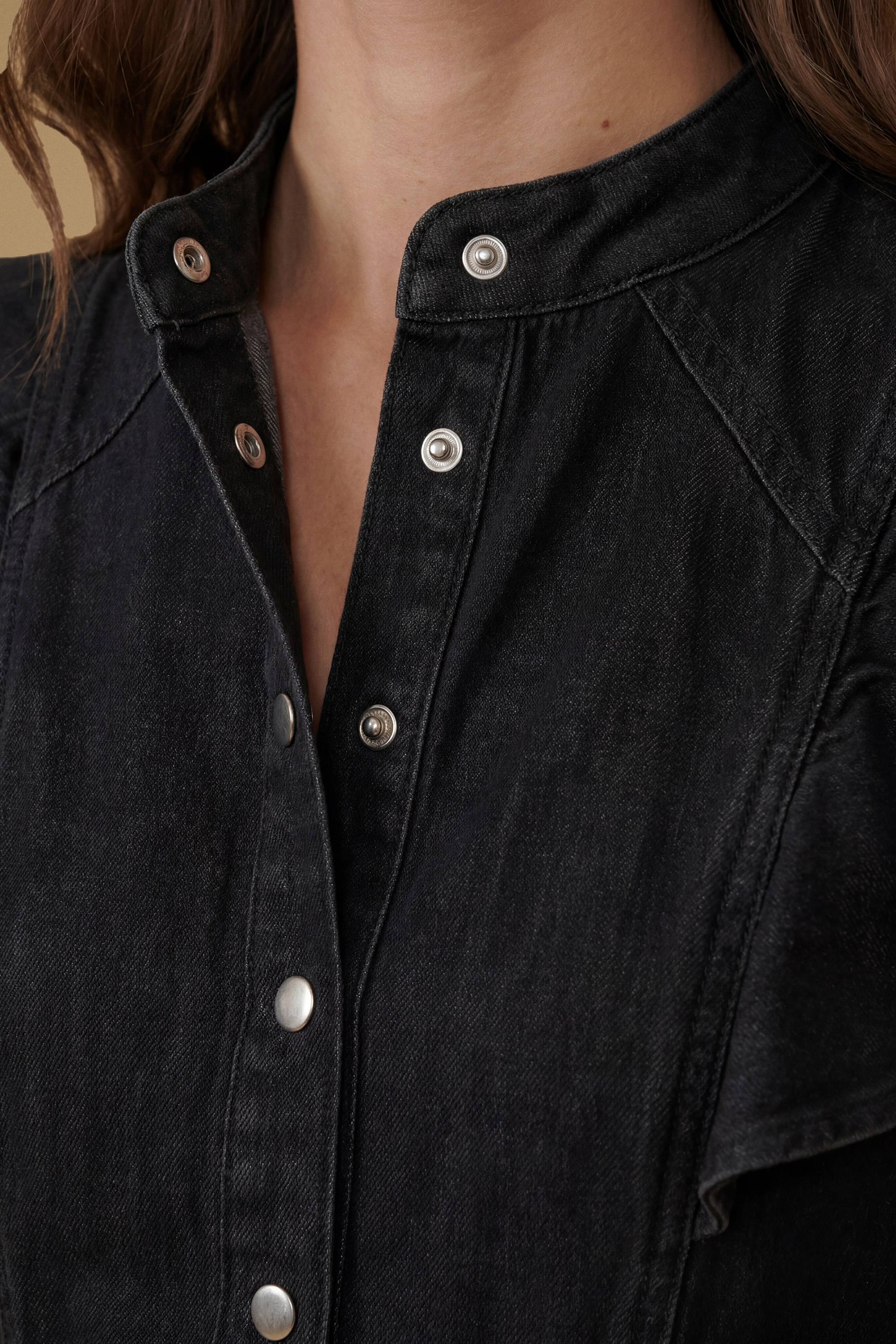 Oasis Robe Midi En Denim À Volants