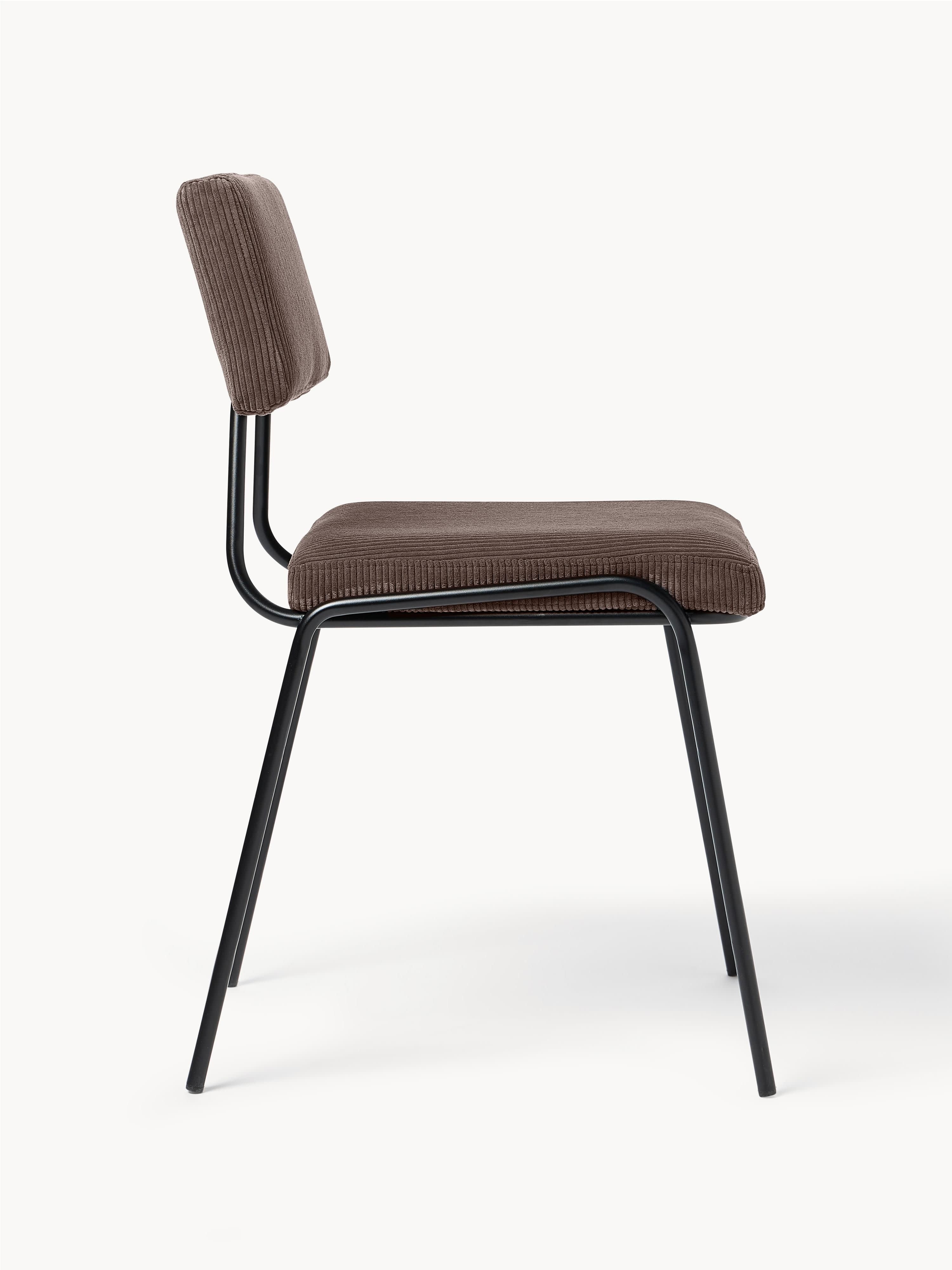 Corduroy gestoffeerde stoelen Mats, 2 stuks