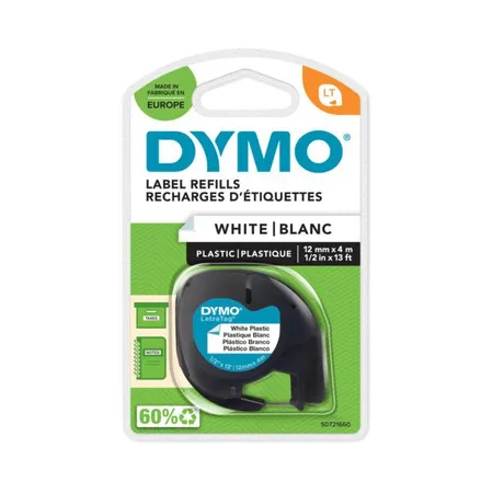 Dymo Original Schriftband für LetraTag®, Plastik, schwarz auf weiß