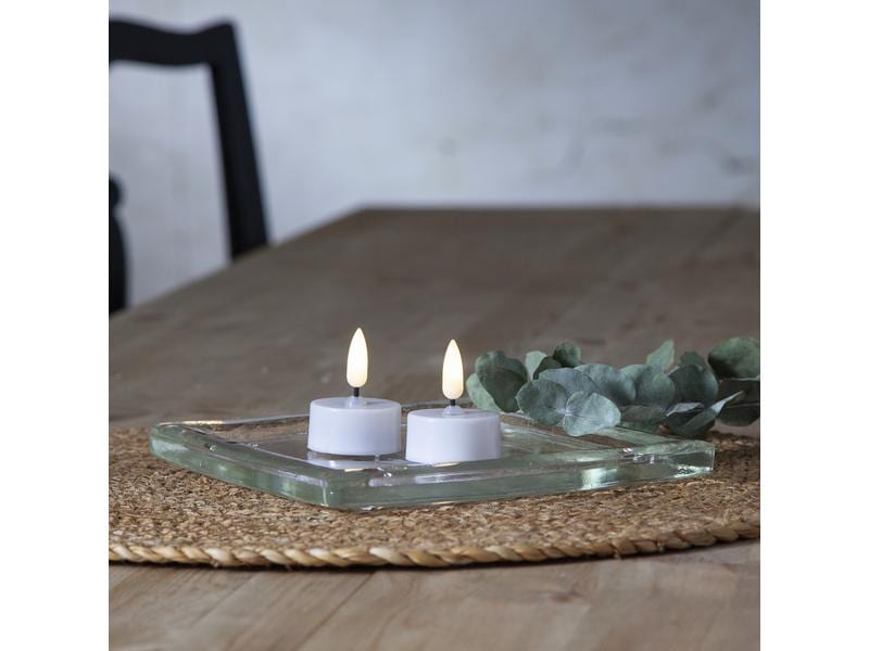 Star Trading LED Teelichter Set Flamme Ø 3.8 x 5 cm, Weiss, Künstliche Kerzen für Innenbereich mit Timer-Funktion