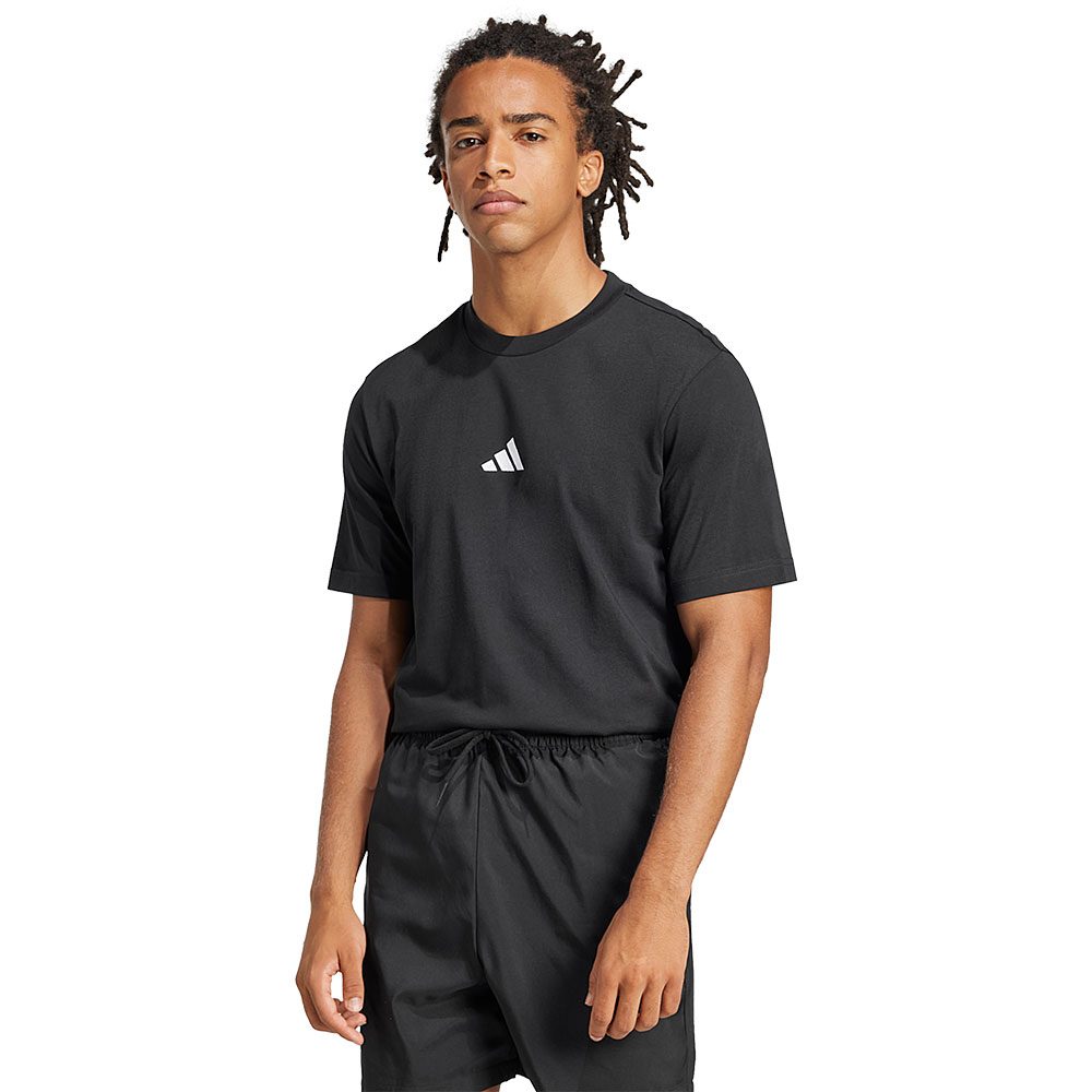 adidas Essentials Small Logo Single Jersey T-Shirt Herren black