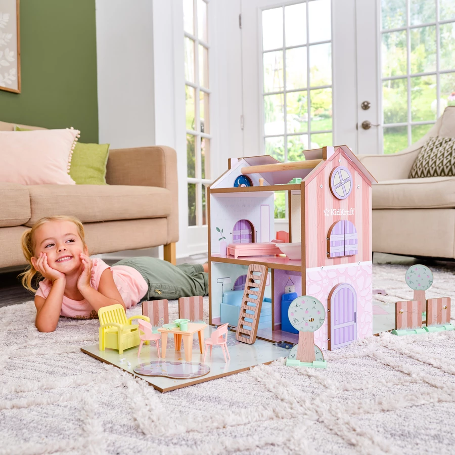 KidKraft® Cottage- Puppenhaus zum Spielen und Verstauen