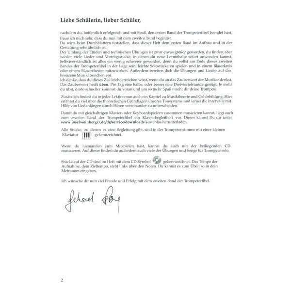 Weinberger Musikverlag Die Trompeterfibel 2