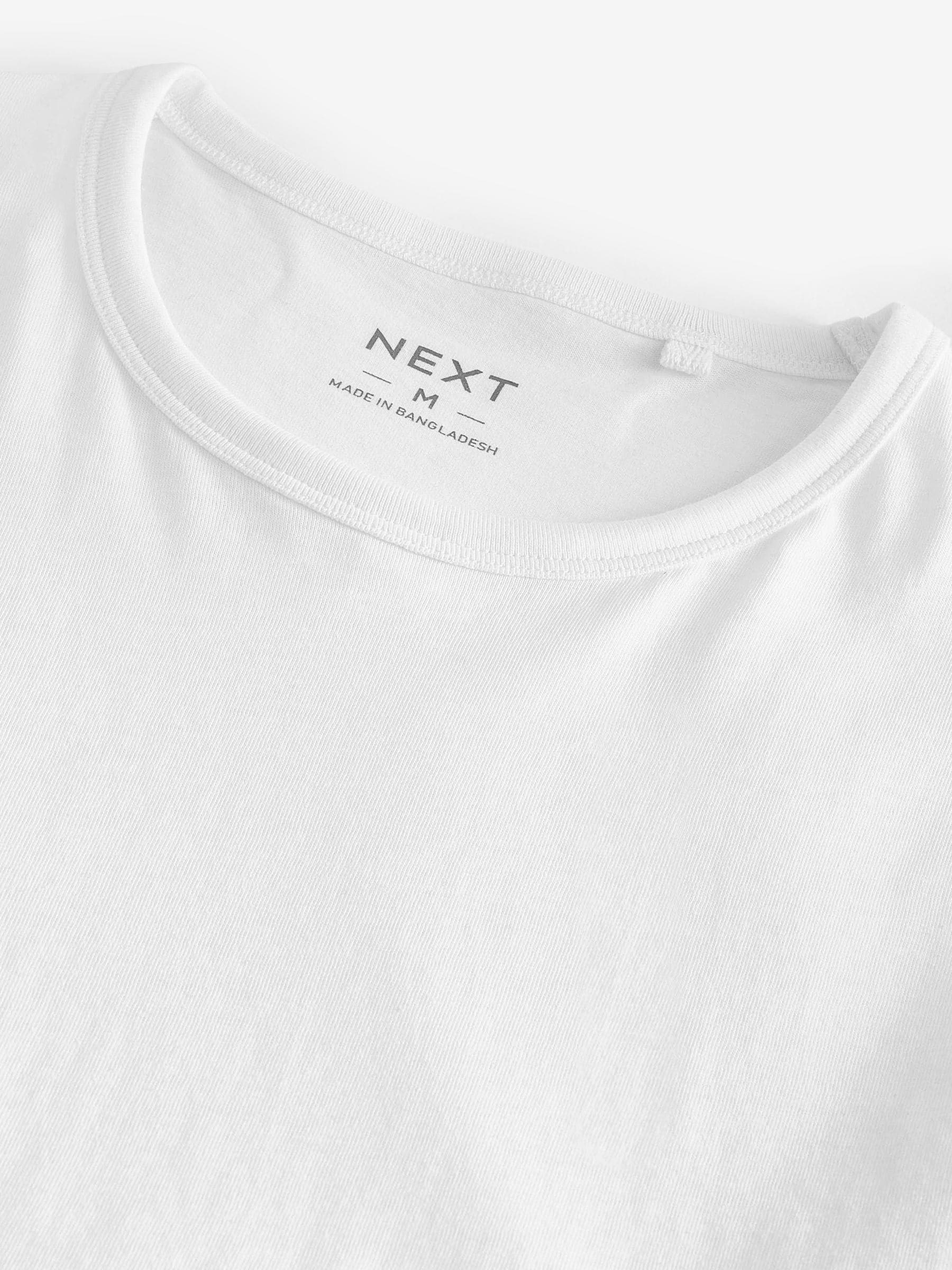 Wit - Slim Fit - Set van 2 100% katoenen T-shirts met laagjes