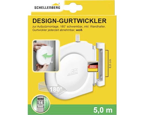 Schellenberg 50156 Design Mini opschroefbare opwinder, wit
