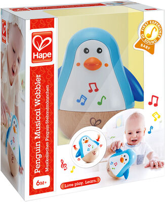 Hape Penguin Musical Wobbler Leke i Tre