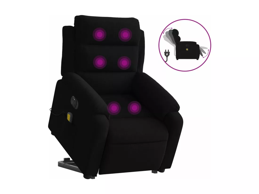 Fauteuil inclinable massant électrique noir velours