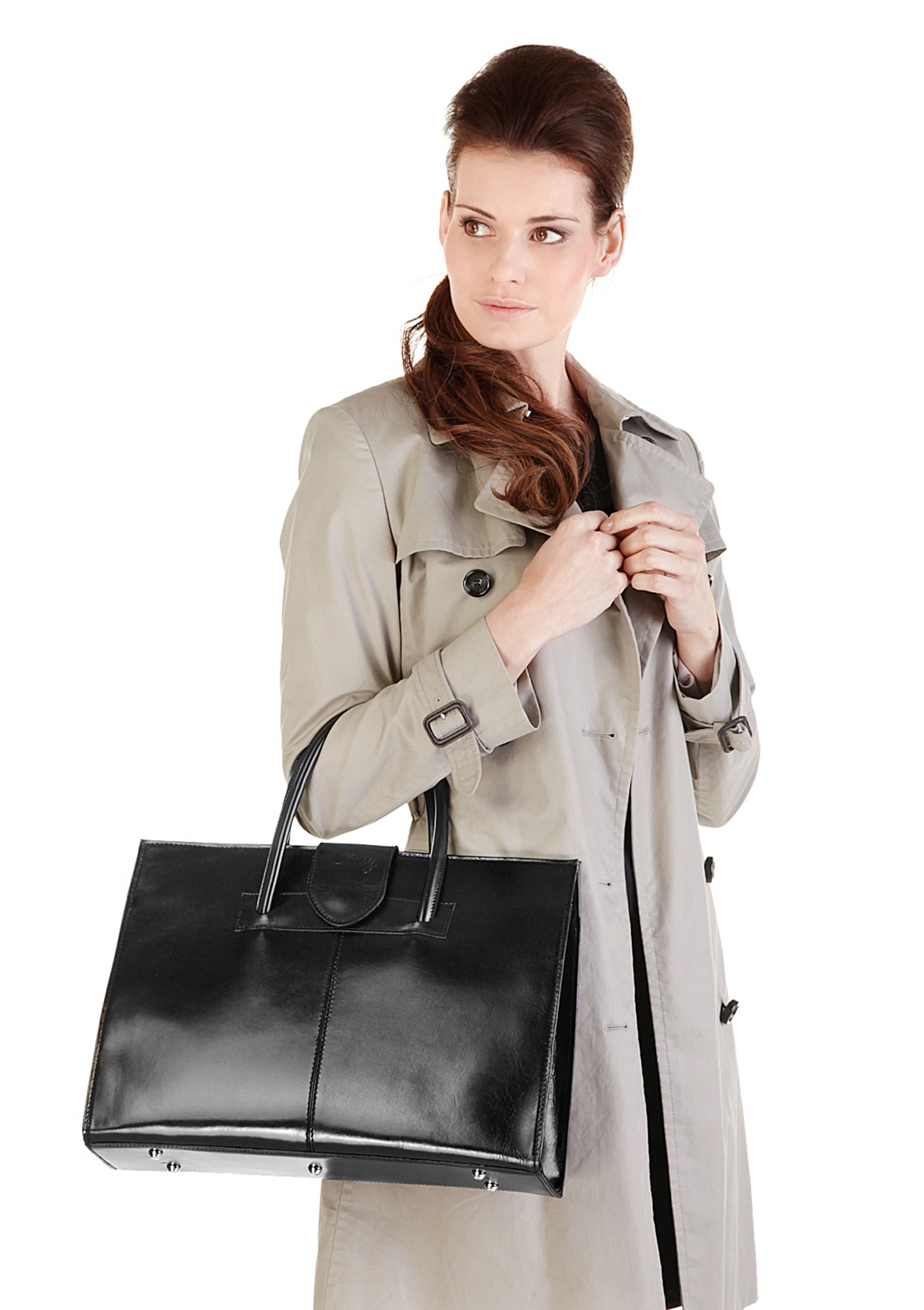 Cluty Henkeltasche echt Leder, Made in Italy