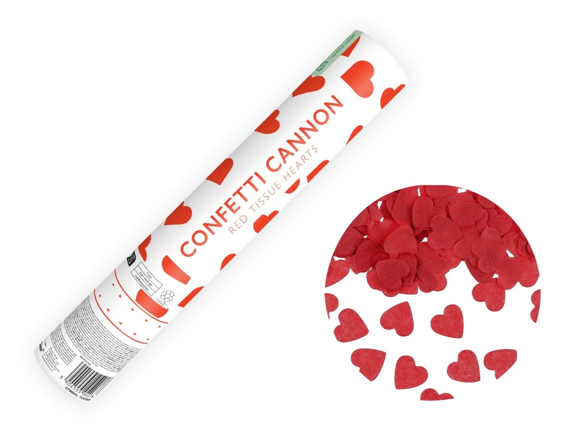 Hart Confetti Kanon Rood 28cm