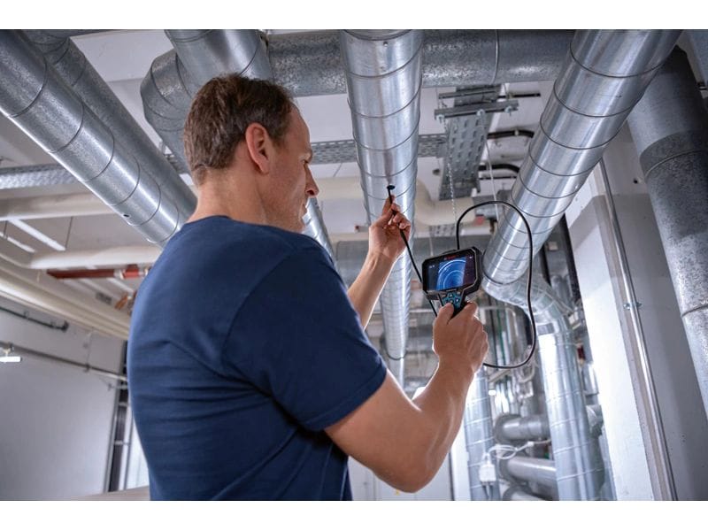 Bosch Professional Endoskopkamera GIC 12 V-5-27 C, Kit Hochauflösende Inspektionskamera und automatische Bildausrichtung für detaillierte Inspektion und Dokumentation