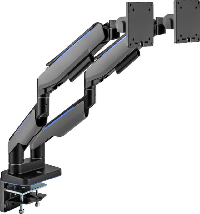 Essentials Heavy-Duty RGB Dual Gaming monitor arm (sort)
