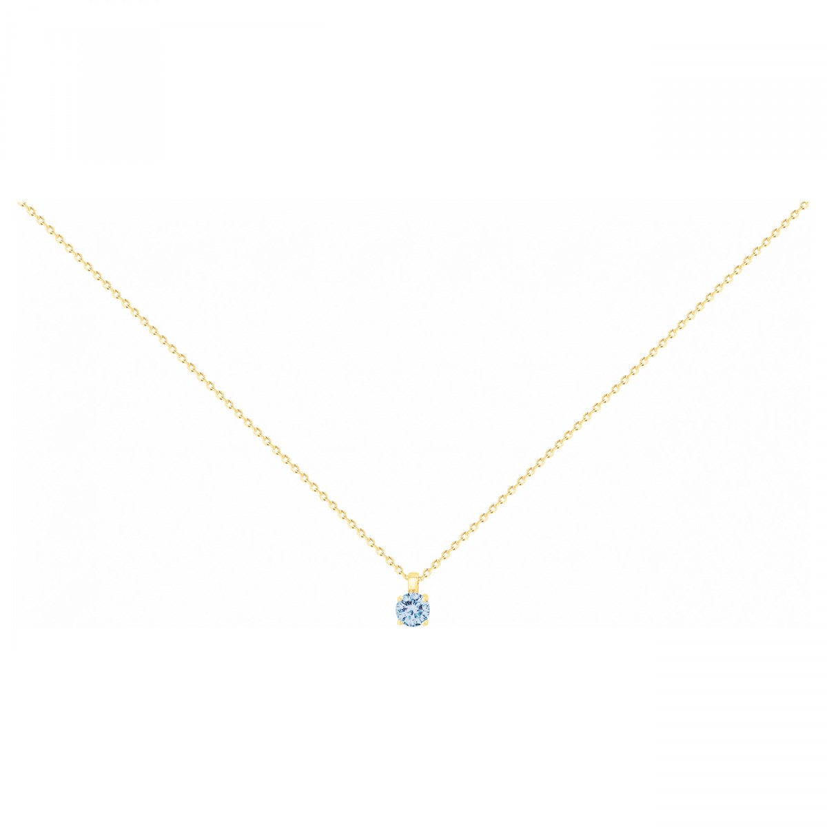 Collier en Plaqué Or avec spinelle bleu topaze