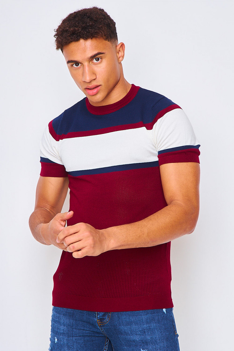 T-shirt tricolore en maille