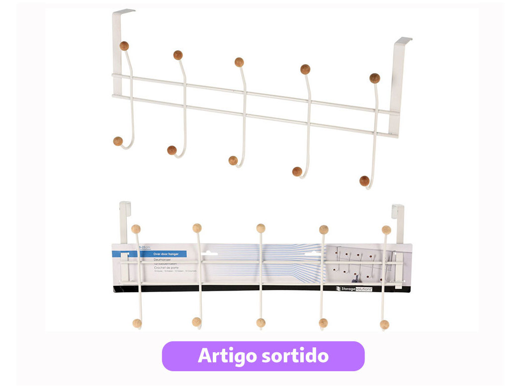 CABIDE DE PORTA 48X21X12CM CORES SORTIDAS