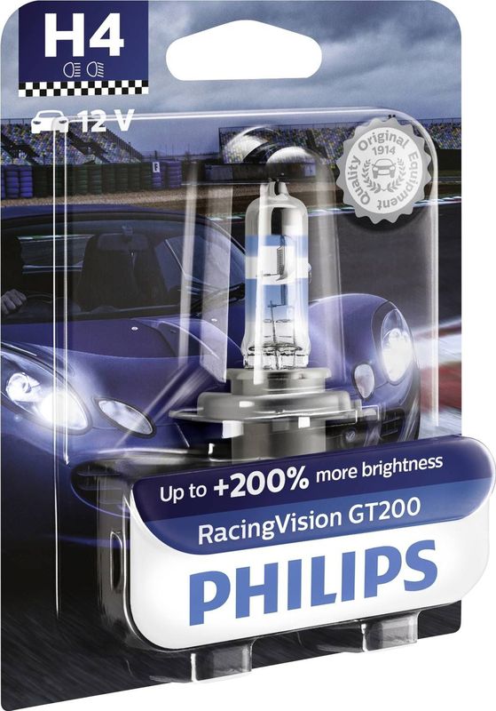 Philips - Racing Vision H4 GT200 - Autolampen - Helder Licht - 12V