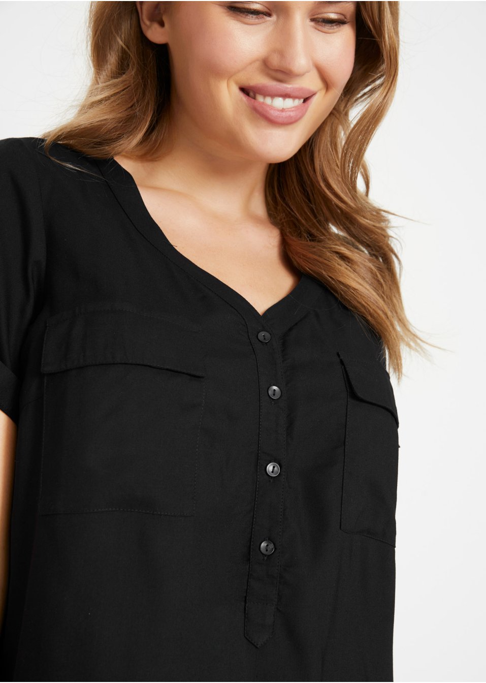 Blouse en viscose à manches courtes