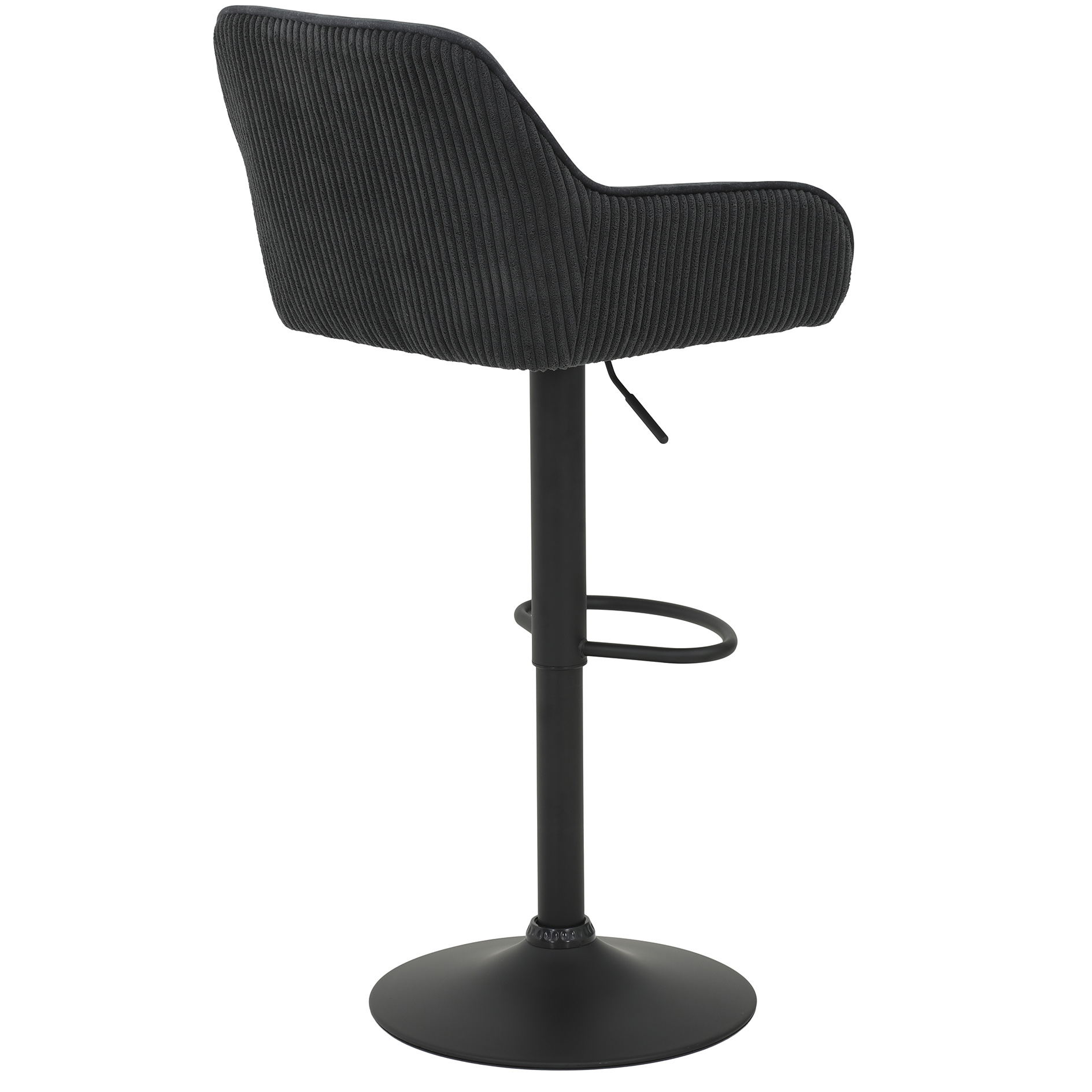 Barhocker - anthrazit - Vintage Velvet - höhenverstellbar