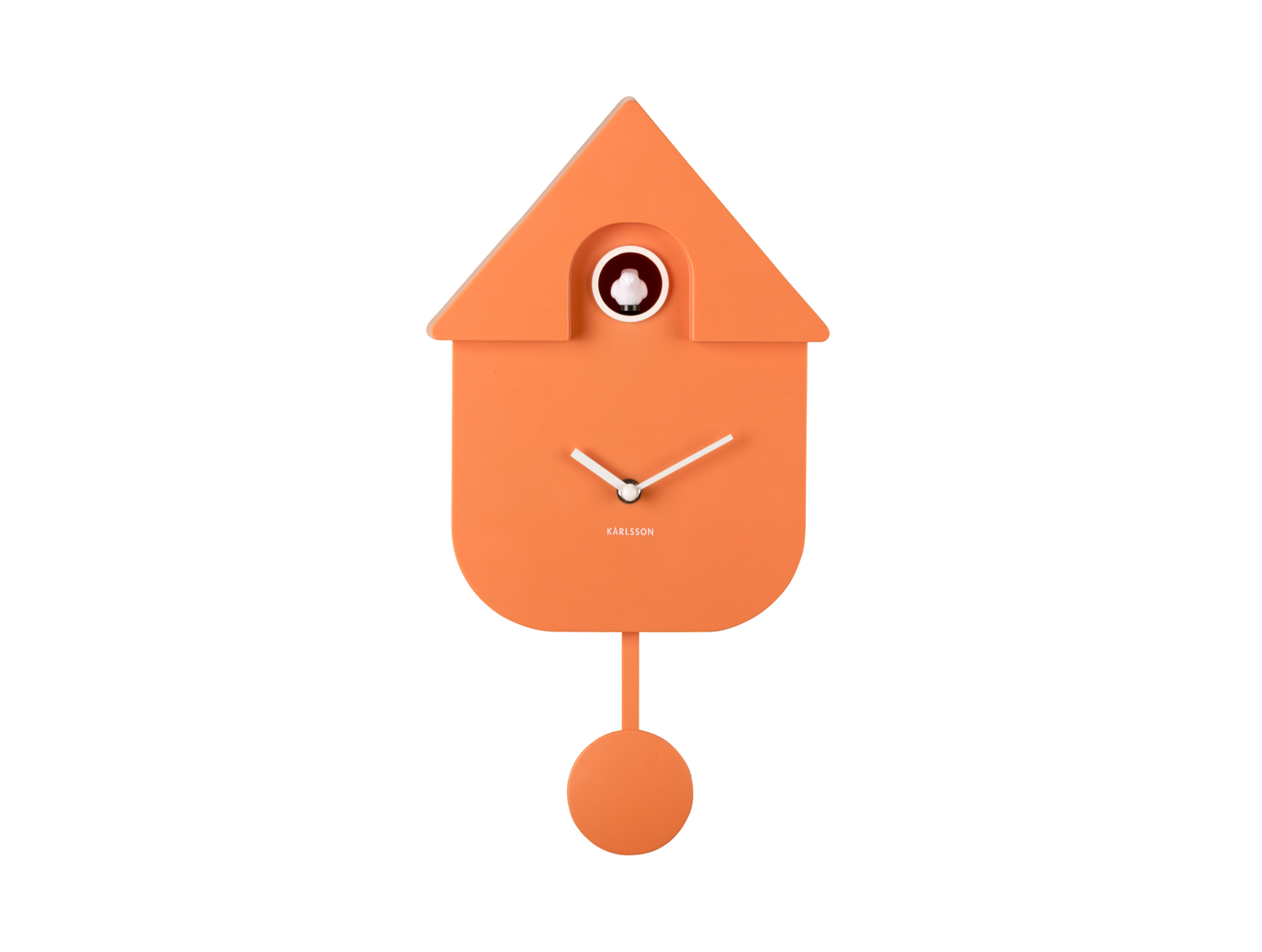 Wall clock Modern Cuckoo ABS bright orange